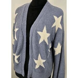 Moon & Madison Anthropologie Blue Star Open Cardigan Sweater Buttery Soft SMALL